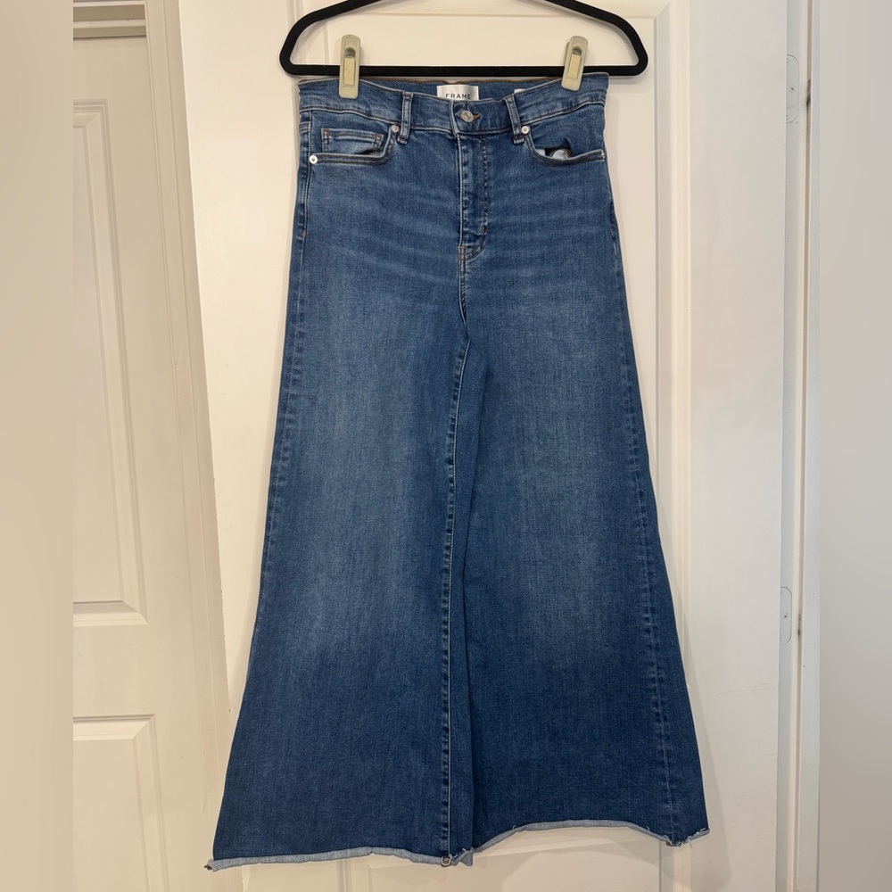 Frame Denim Flare Jeans in Deep Blue